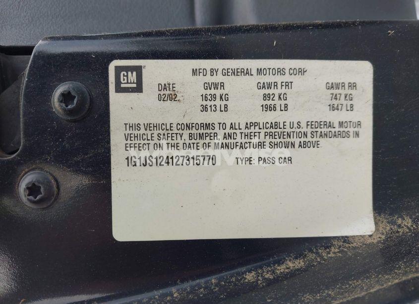 Photo 9 of 2002 Chevrolet Cavalier LS (VIN 1G1JS124127315770)