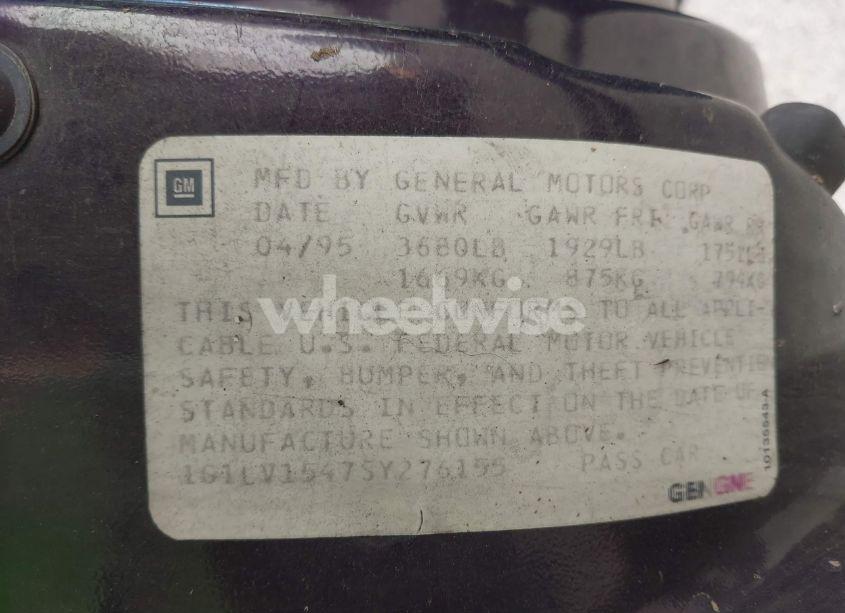 Photo 9 of 1995 Chevrolet Beretta (VIN 1G1LV1547SY276155)