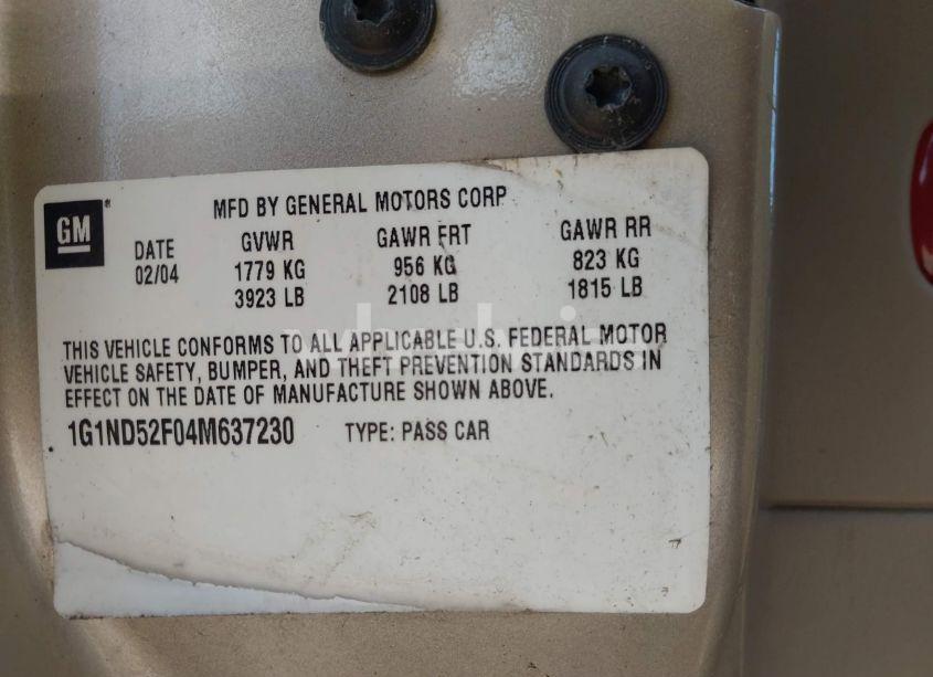 Photo 9 of 2004 Chevrolet Classic (VIN 1G1ND52F04M637230)