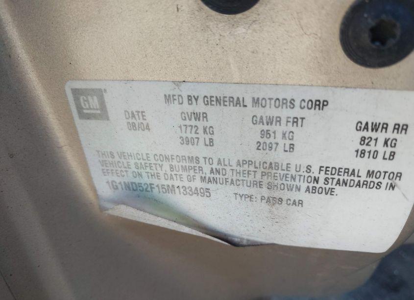 Photo 9 of 2005 Chevrolet Classic (VIN 1G1ND52F15M133495)