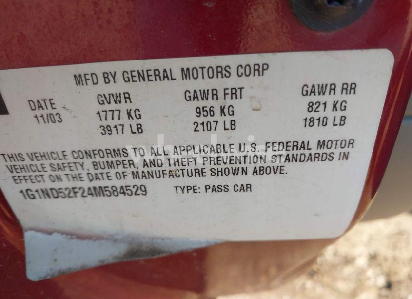 Photo 9 of 2004 Chevrolet Classic (VIN 1G1ND52F24M584529)