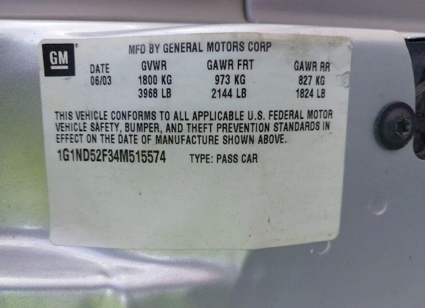 Photo 9 of 2004 Chevrolet Classic (VIN 1G1ND52F34M515574)