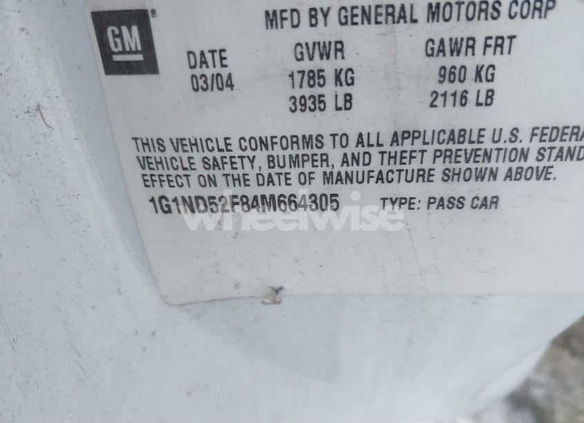 Photo 9 of 2004 Chevrolet Classic (VIN 1G1ND52F84M664305)