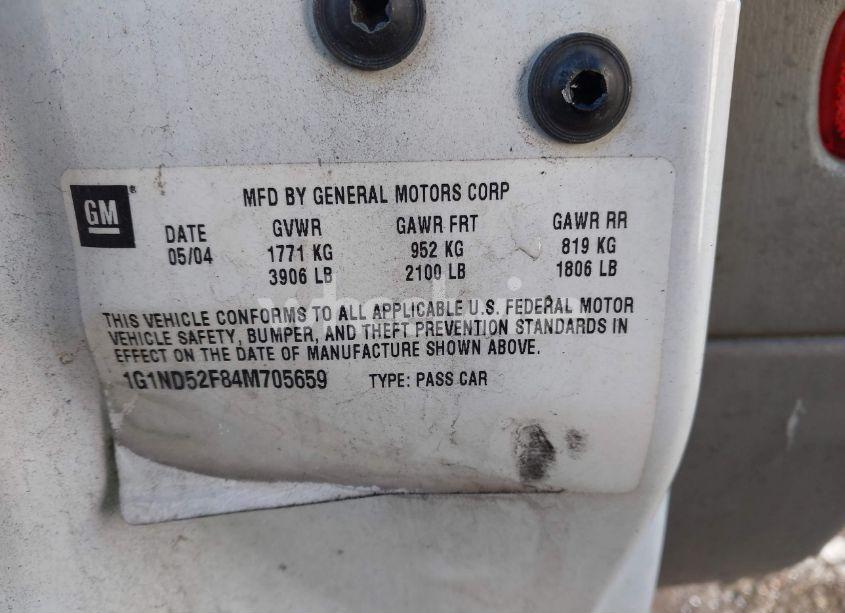 Photo 9 of 2004 Chevrolet Classic (VIN 1G1ND52F84M705659)