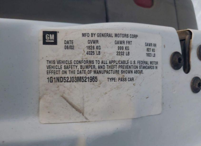 Photo 9 of 2003 Chevrolet Malibu (VIN 1G1ND52J03M521965)