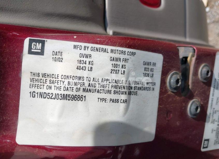 Photo 9 of 2003 Chevrolet Malibu (VIN 1G1ND52J03M596861)