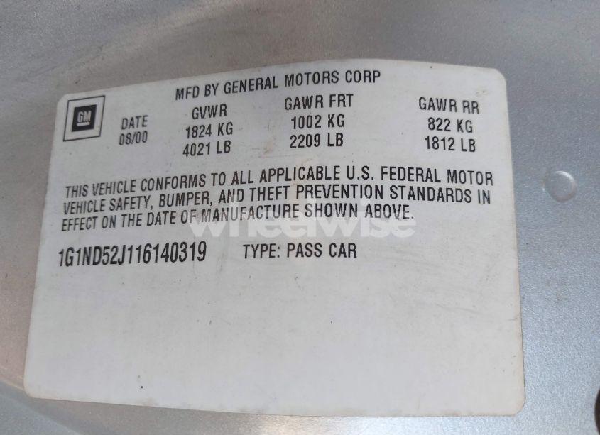 Photo 9 of 2001 Chevrolet Malibu (VIN 1G1ND52J116140319)