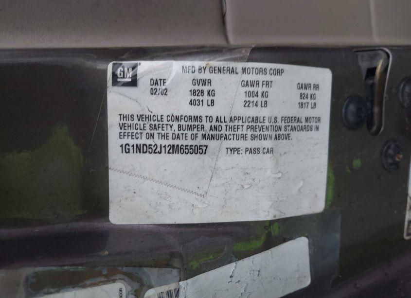 Photo 9 of 2002 Chevrolet Malibu (VIN 1G1ND52J12M655057)