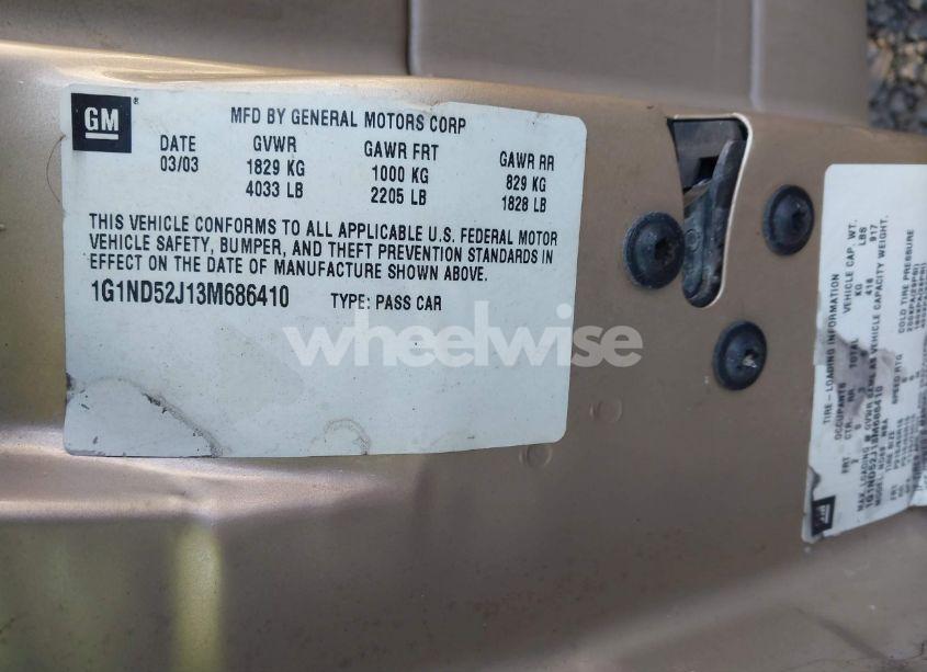 Photo 9 of 2003 Chevrolet Malibu (VIN 1G1ND52J13M686410)