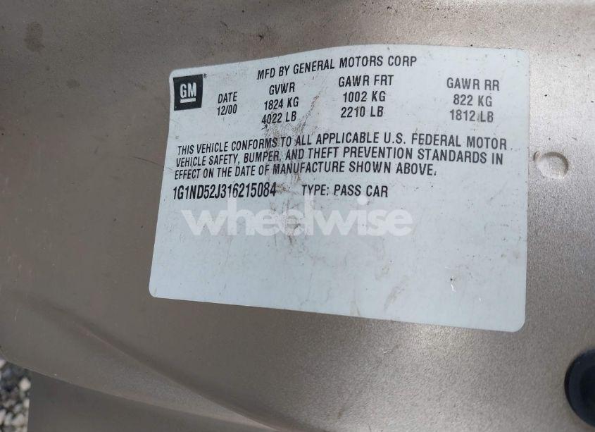 Photo 9 of 2001 Chevrolet Malibu (VIN 1G1ND52J316215084)