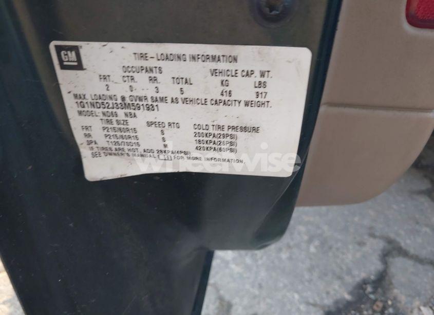 Photo 9 of 2003 Chevrolet Malibu (VIN 1G1ND52J33M591931)