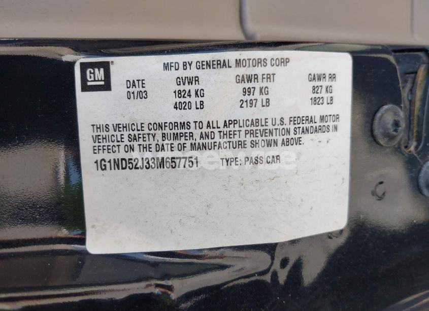 Photo 9 of 2003 Chevrolet Malibu (VIN 1G1ND52J33M657751)