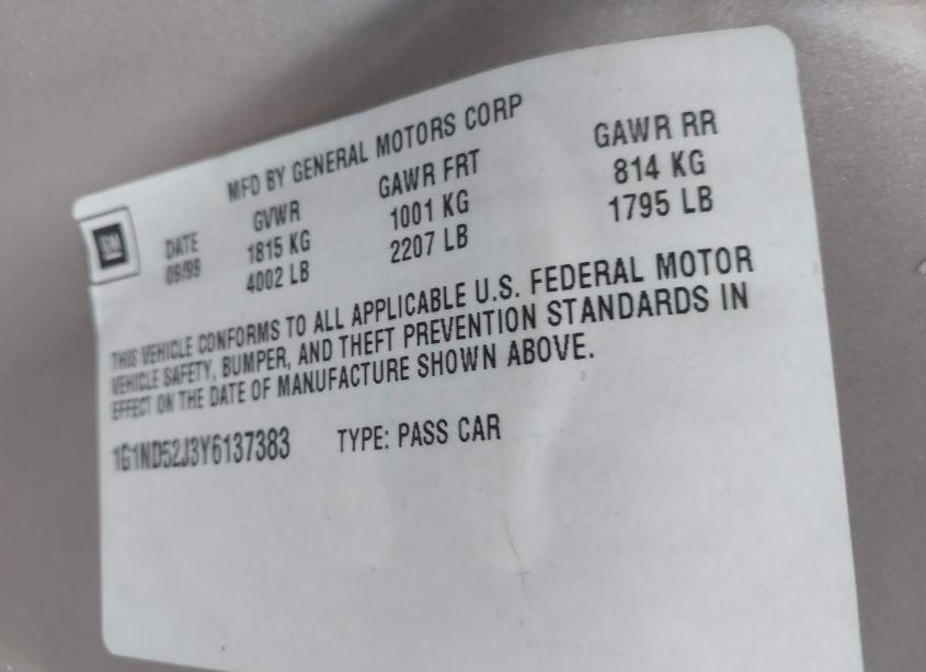 Photo 9 of 2000 Chevrolet Malibu (VIN 1G1ND52J3Y6137383)