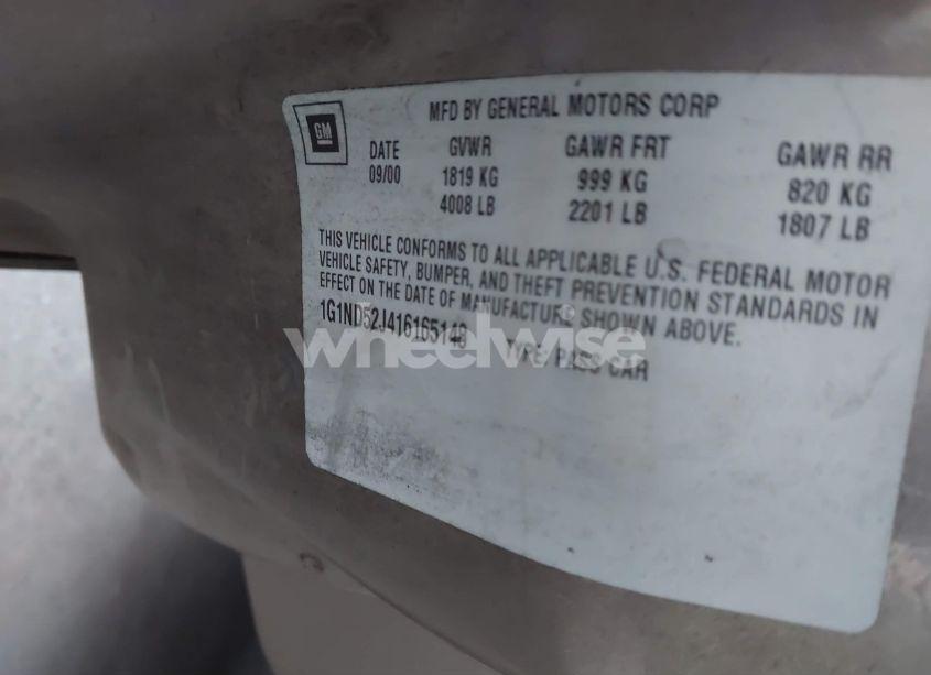 Photo 9 of 2001 Chevrolet Malibu (VIN 1G1ND52J416165148)