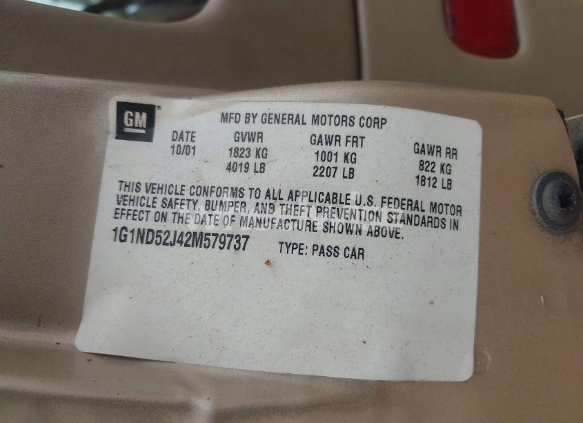 Photo 9 of 2002 Chevrolet Malibu (VIN 1G1ND52J42M579737)