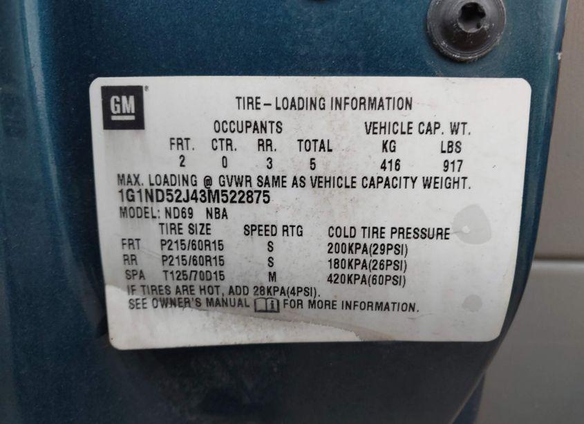 Photo 9 of 2003 Chevrolet Malibu (VIN 1G1ND52J43M522875)