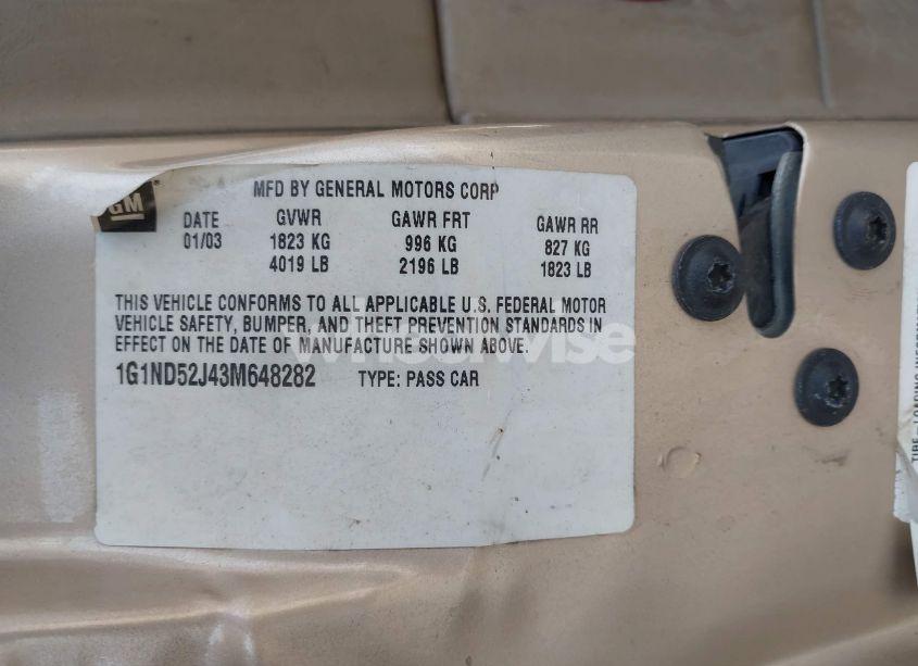 Photo 9 of 2003 Chevrolet Malibu (VIN 1G1ND52J43M648282)