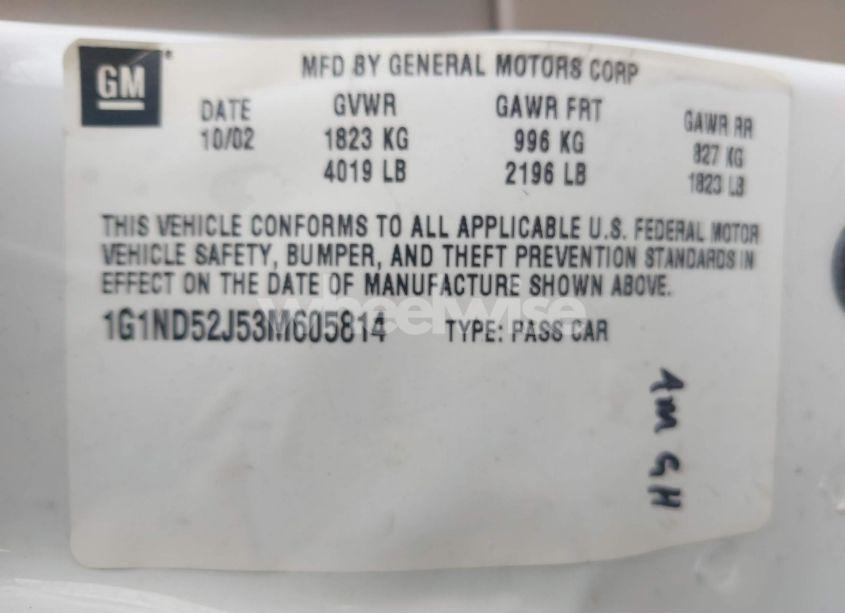 Photo 9 of 2003 Chevrolet Malibu (VIN 1G1ND52J53M605814)