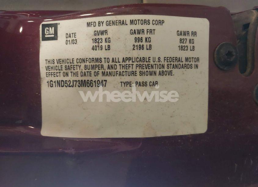 Photo 9 of 2003 Chevrolet Malibu (VIN 1G1ND52J73M661947)