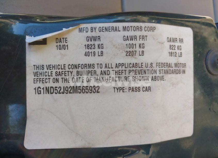 Photo 9 of 2002 Chevrolet Malibu (VIN 1G1ND52J92M565932)