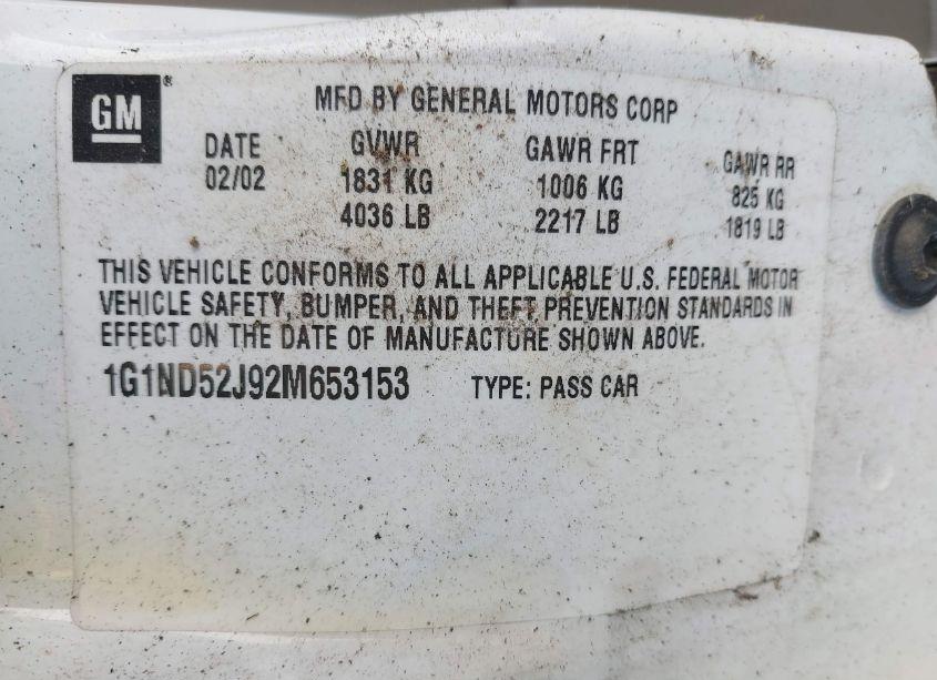 Photo 9 of 2002 Chevrolet Malibu (VIN 1G1ND52J92M653153)