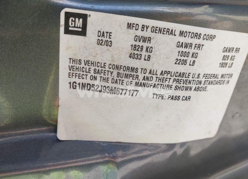 Photo 9 of 2003 Chevrolet Malibu (VIN 1G1ND52J93M677177)