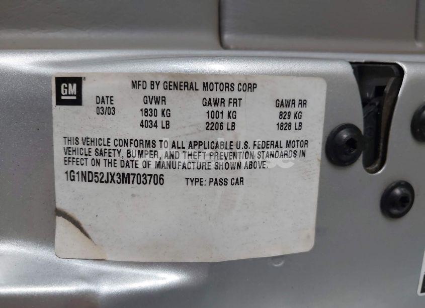 Photo 9 of 2003 Chevrolet Malibu (VIN 1G1ND52JX3M703706)