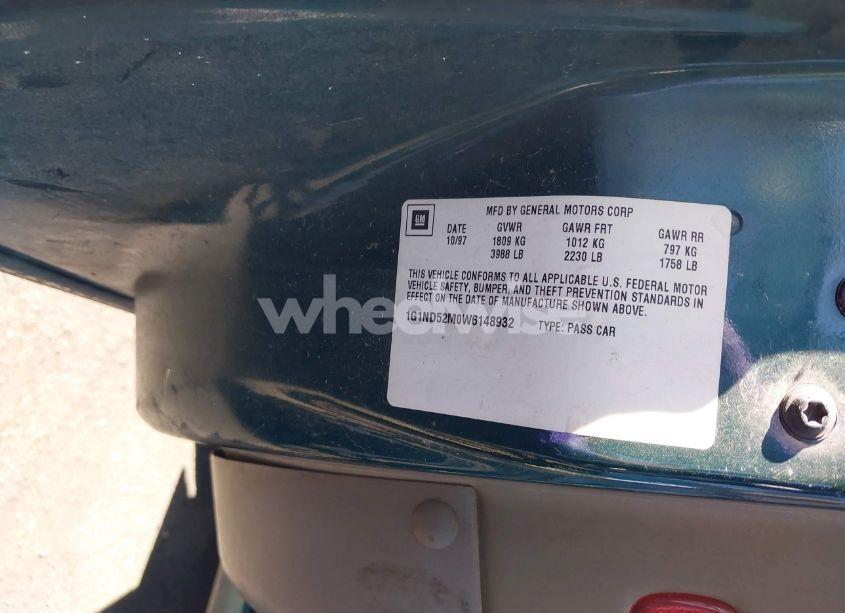 Photo 9 of 1998 Chevrolet Malibu (VIN 1G1ND52M0W6148932)