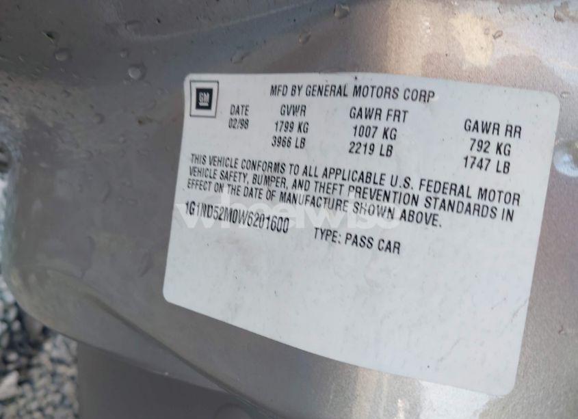 Photo 9 of 1998 Chevrolet Malibu (VIN 1G1ND52M0W6201600)