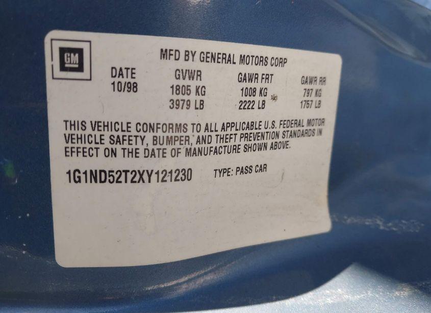 Photo 9 of 1999 Chevrolet Malibu N/A (VIN 1G1ND52T2XY121230)