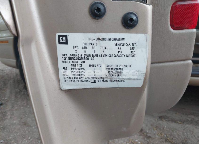 Photo 9 of 2003 Chevrolet Malibu LS (VIN 1G1NE52J03M590149)