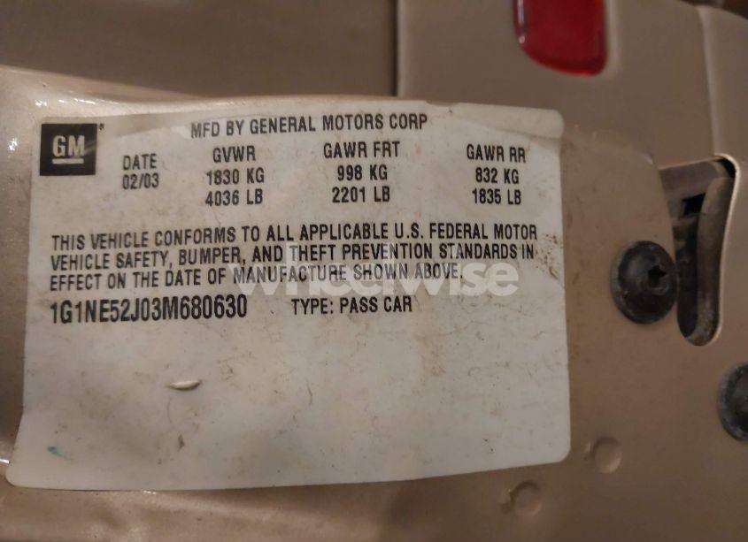 Photo 9 of 2003 Chevrolet Malibu LS (VIN 1G1NE52J03M680630)