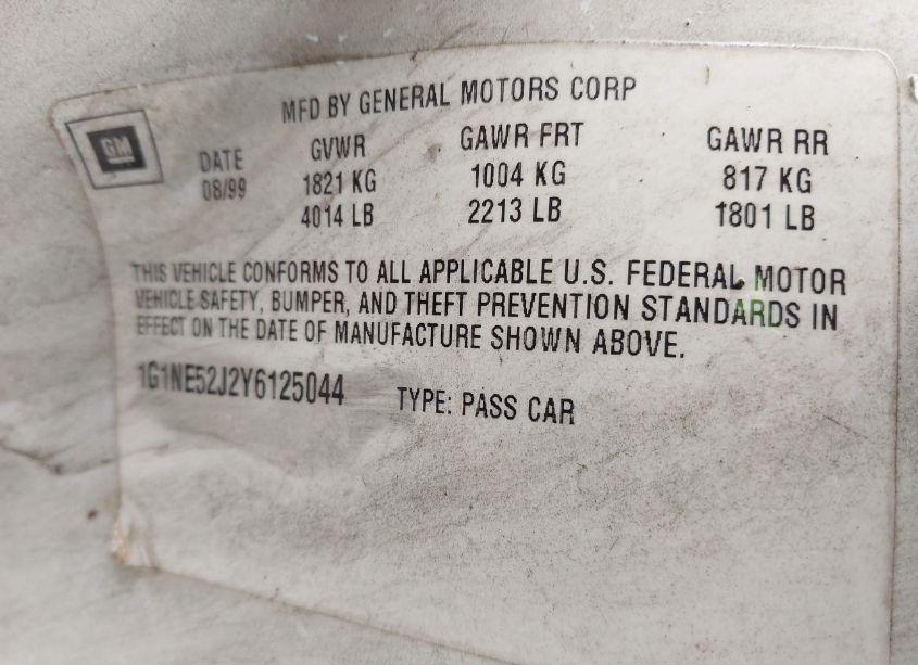 Photo 9 of 2000 Chevrolet Malibu LS (VIN 1G1NE52J2Y6125044)