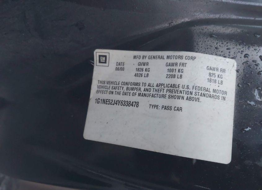 Photo 9 of 2000 Chevrolet Malibu LS (VIN 1G1NE52J4Y6338478)