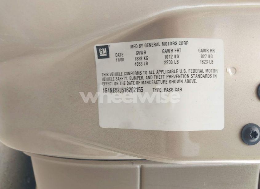 Photo 9 of 2001 Chevrolet Malibu LS (VIN 1G1NE52J516202155)