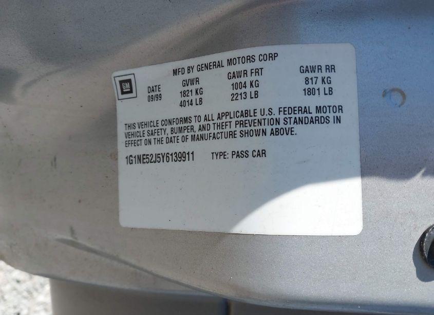 Photo 9 of 2000 Chevrolet Malibu LS (VIN 1G1NE52J5Y6139911)