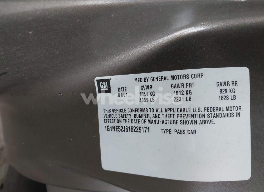 Photo 9 of 2001 Chevrolet Malibu LS (VIN 1G1NE52J616229171)