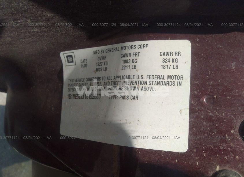 Photo 9 of 2001 Chevrolet Malibu LS (VIN 1G1NE52JX16192660)