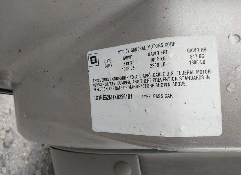 Photo 9 of 1999 Chevrolet Malibu LS (VIN 1G1NE52M1X6226181)