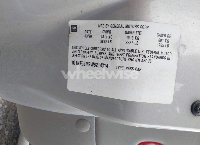 Photo 9 of 1998 Chevrolet Malibu LS (VIN 1G1NE52M2W6214314)