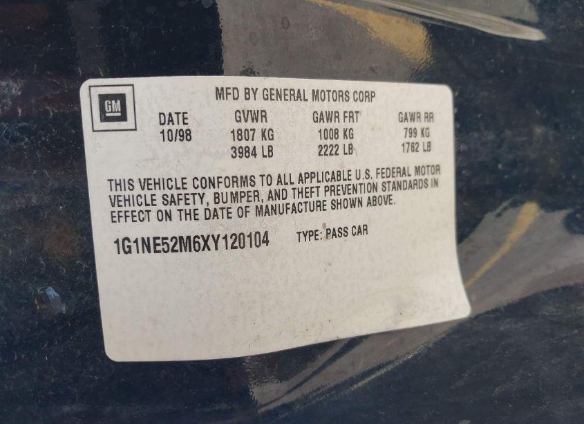 Photo 9 of 1999 Chevrolet Malibu LS (VIN 1G1NE52M6XY120104)