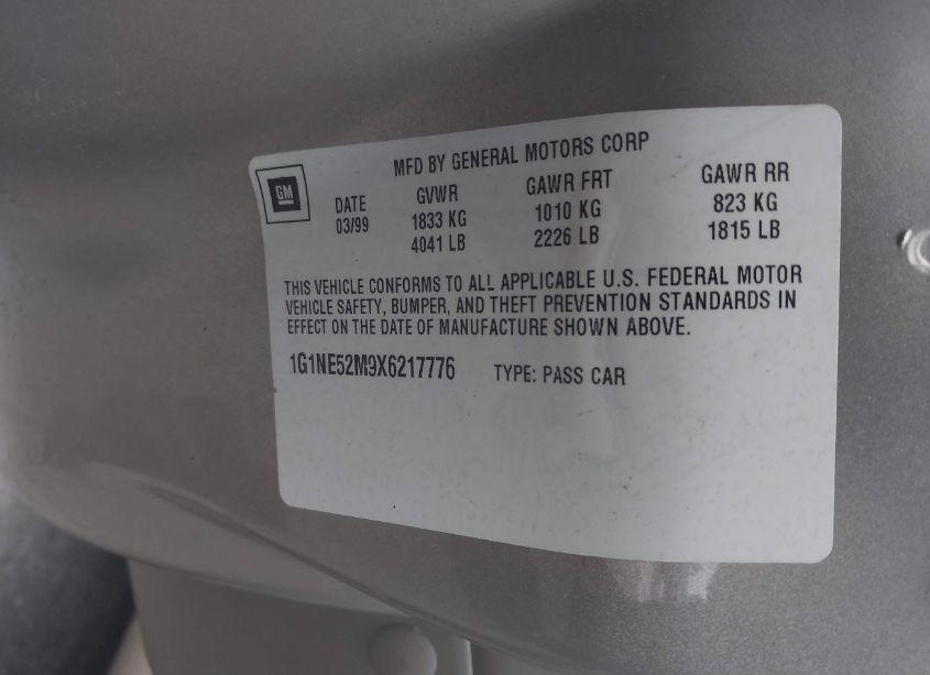 Photo 9 of 1999 Chevrolet Malibu LS (VIN 1G1NE52M9X6217776)