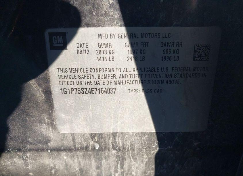 Photo 9 of 2014 Chevrolet Cruze DIESEL (VIN 1G1P75SZ4E7164037)