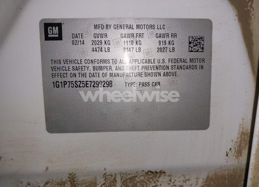 Photo 9 of 2014 Chevrolet Cruze DIESEL (VIN 1G1P75SZ5E7299298)