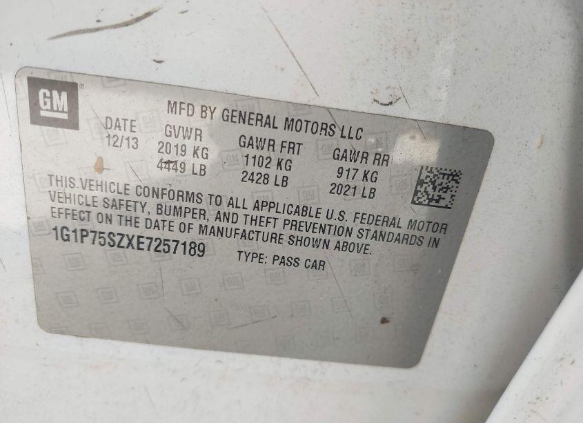 Photo 9 of 2014 Chevrolet Cruze DIESEL (VIN 1G1P75SZXE7257189)