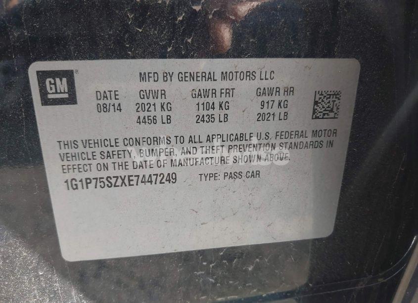 Photo 9 of 2014 Chevrolet Cruze DIESEL (VIN 1G1P75SZXE7447249)