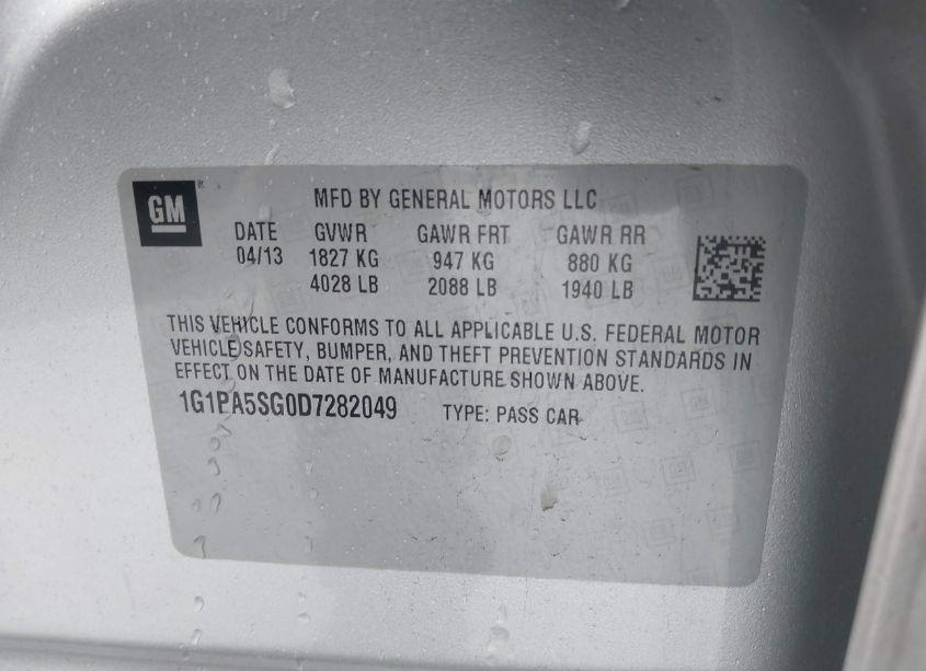 Photo 9 of 2013 Chevrolet Cruze LS AUTO (VIN 1G1PA5SG0D7282049)