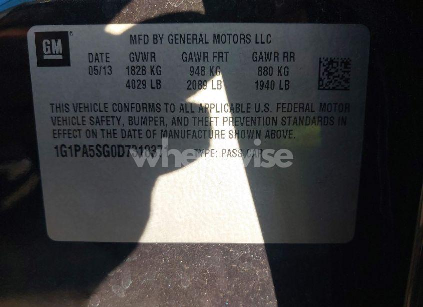 Photo 9 of 2013 Chevrolet Cruze LS AUTO (VIN 1G1PA5SG0D7318371)