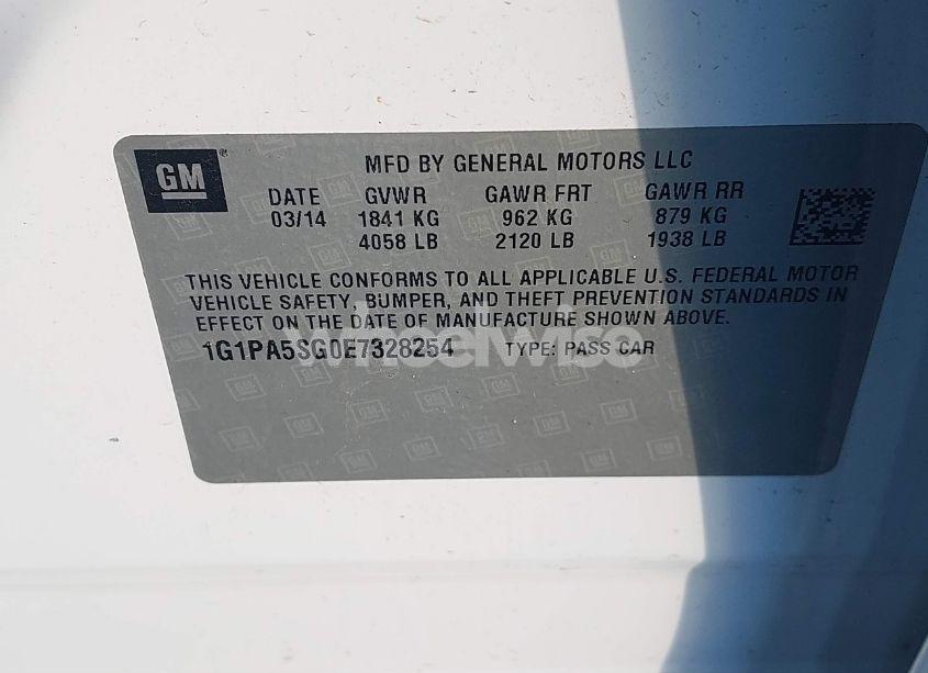 Photo 9 of 2014 Chevrolet Cruze LS AUTO (VIN 1G1PA5SG0E7328254)