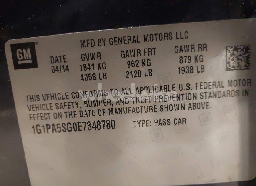 Photo 9 of 2014 Chevrolet Cruze LS AUTO (VIN 1G1PA5SG0E7348780)
